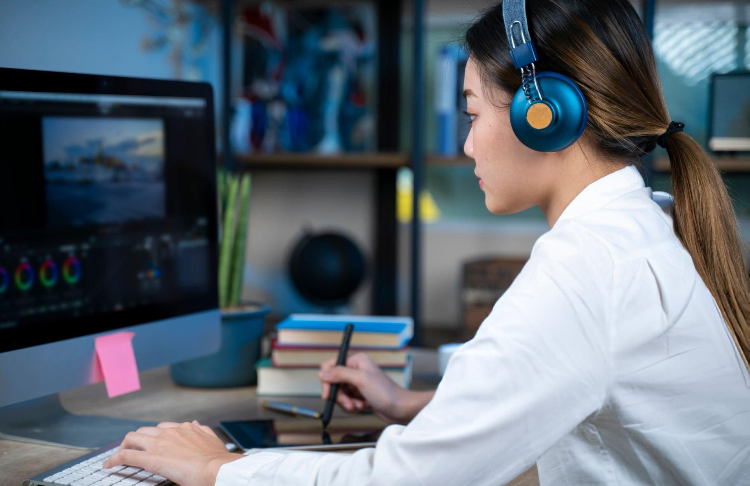 female video editor